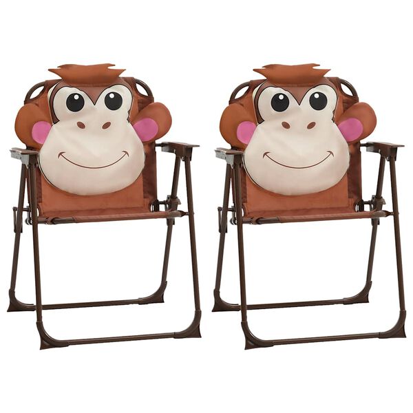 vidaXL 3-cz. dziecięcy zestaw mebli do ogrodu, z parasolem, brązowy