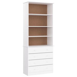 vidaXL Biblioteczka z szufladami ALTA, biała, 77x35x186,5 cm, sosna