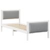 vidaXL Ramka ł&oacute;żka Z zagł&oacute;wkiem Jasnoszary 75 x 190 cm tkanina