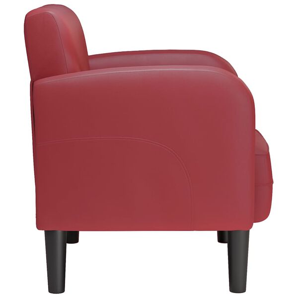 vidaXL Sofa Fotel z Podłokietnikami Wino Czerwone 54 cm