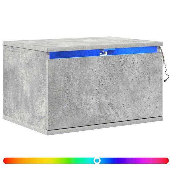 vidaXL Wiszące szafki nocne z LED, 2 szt., szarość betonu