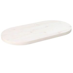 vidaXL Blat stołu, biały, 60x30x2,5 cm, lite drewno sosnowe, owalny