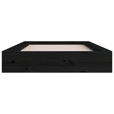 vidaXL Rama łóżka, czarna, 75x190 cm, lite drewno