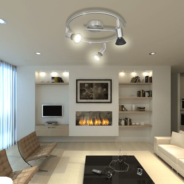 Lampa sufitowa LED niklowana, okrągła, 3 punktowa