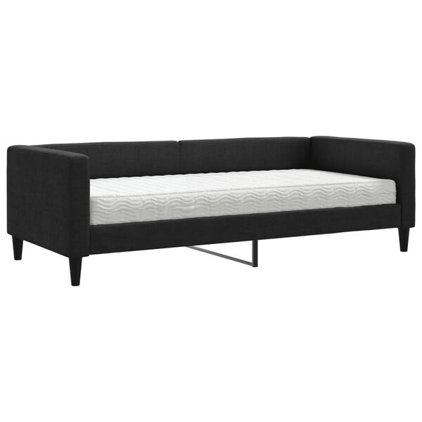 vidaXL Sofa z materacem, czarna, 90x190 cm, tkanina