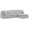 vidaXL Sofa modułowa z podn&oacute;żkiem i poduszkami Velvet Light Grey