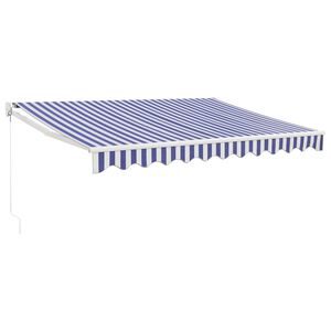 vidaXL Zwijana markiza, niebiesko-biała, 3x2,5 m, tkanina i aluminium