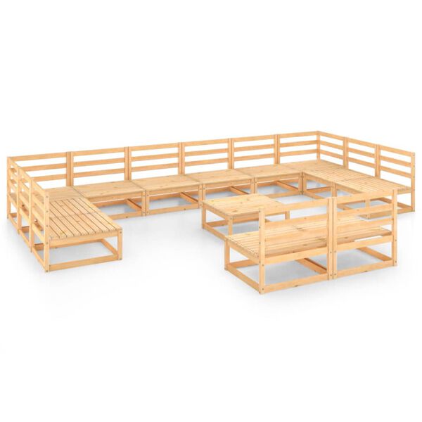 vidaXL 13-cz. zestaw mebli wypoczynkowych do ogrodu, drewno sosnowe