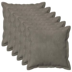 vidaXL Poszewka na poduszkę 6 szt. HOUTEN jasnoszary 30 x 30 cm Welur