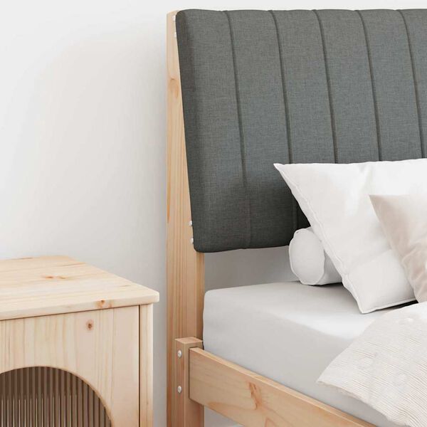 vidaXL Tapicerowane wezgłowie Ciemnoszary 80 cm Lite drewno sosnowe