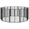 vidaXL Bramka dla psa 10 szt. Czarny 60 x 80 cm Stal ocynkowana