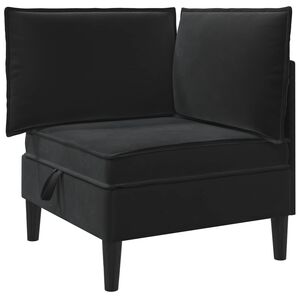 vidaXL Sofa z miejscem do przechowywania Czarny Welur