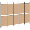 vidaXL 5-panelowy parawan Beżowy 250 x 180 cm tkanina