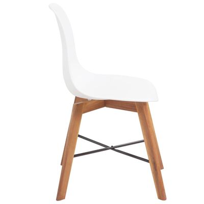 vidaXL Krzesła stołowe, 4 szt., białe, lite drewno akacjowe