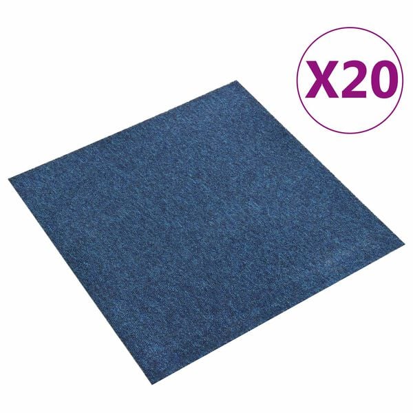 vidaXL Dywan 20 pcs Ciemnoniebieski 50 x 50 cm 100% polipropylen