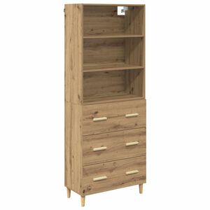 vidaXL Highboard Dąb rzemieślniczy 69,5 x 32,5 x 180 cm