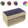 vidaXL Stolik kawowy z LED Infinity, dąb sonoma, 90x50x50 cm