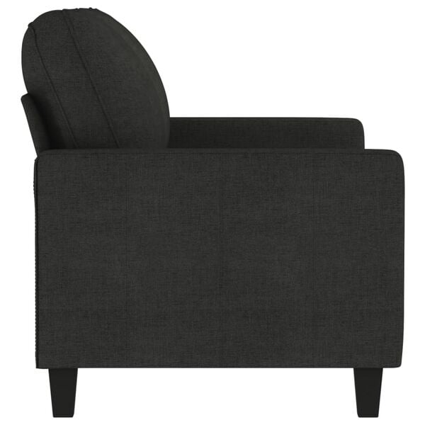 vidaXL Sofa 2-osobowa, czarna, 120 cm, tapicerowana tkaniną