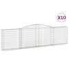 vidaXL Kosze gabionowe, 10 szt, 400x30x100/120cm, galwanizowane żelazo