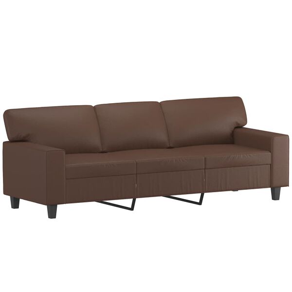 vidaXL 3-osobowa sofa, brązowa, 180 cm, sztuczna sk&oacute;ra