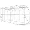 vidaXL Kurnik przy ścianie srebrny 600 x 150 x 215 cm Stal ocynkowana