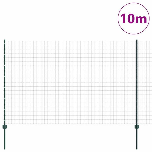 vidaXL Płot i Słup Zielony 1,6 x 10 m Stal