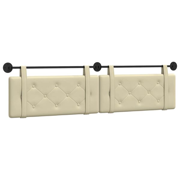 vidaXL Wisząca Głowa Kremowy 210 x 55 x 5 cm Sk&oacute;ra ekologiczna