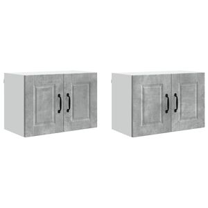 vidaXL Front do zmywarki z p&oacute;łką 2 pcs Betonowy szary 60 x 31 x 40 cm