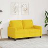 vidaXL Sofa 2-osobowa, jasnoż&oacute;łta, 120 cm, tapicerowana tkaniną