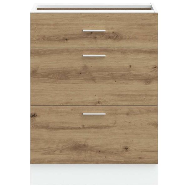 vidaXL Szafka kuchenna dolna "Lyon" z drewna litego dąb artisan