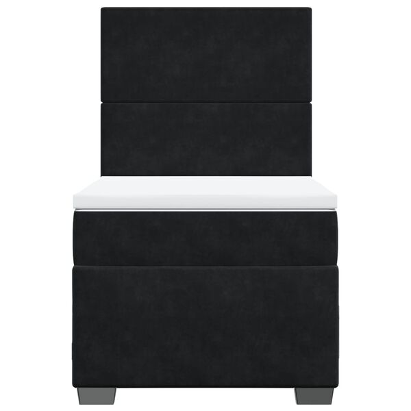 vidaXL Ł&oacute;żko kontynentalne z materacem, czarne, aksamit 90x200 cm