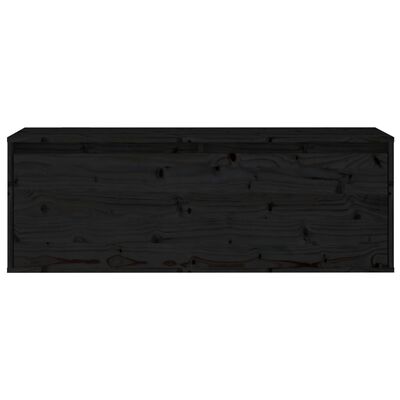 vidaXL Szafka ścienna, czarna, 100x30x35 cm, lite drewno sosnowe