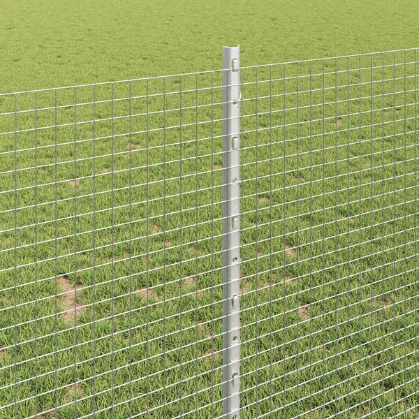 vidaXL Ogrodzenie z słupkiem Srebrny 1 x 50 m Stal