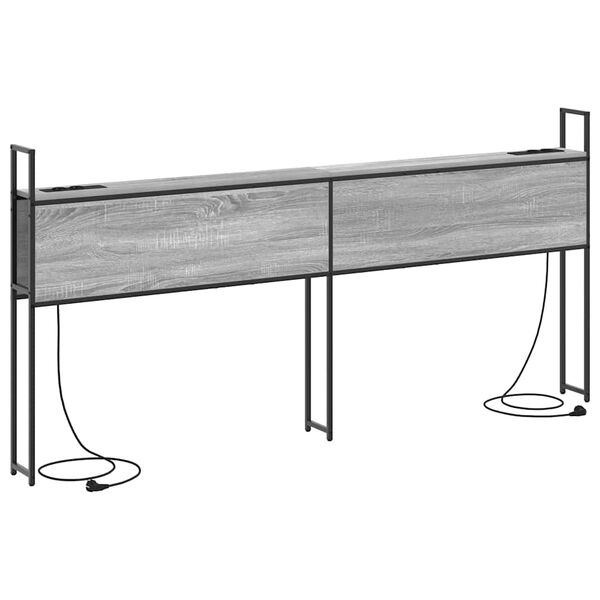 vidaXL Szafka z Ładowaniem z p&oacute;łką Szary dąb sonoma 203 x 15 x 98 cm