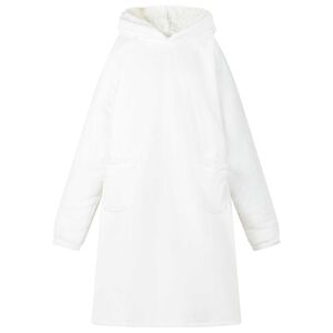 vidaXL Bluza-koc Biały M Fleece i Flanela