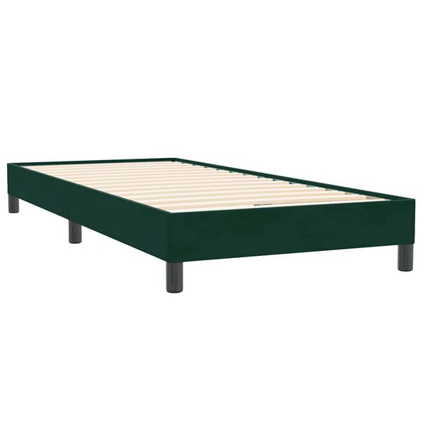 vidaXL Ł&oacute;żko typu Box Spring bez materaca Ciemnozielone 80x220 cm