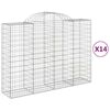 vidaXL Kosze gabionowe, 14 szt, 200x50x140/160cm, galwanizowane żelazo