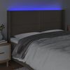 vidaXL Zagł&oacute;wek do ł&oacute;żka z LED, taupe, 163x16x118/128 cm, tkanina
