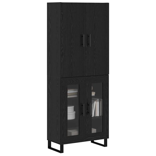 vidaXL Highboard 2 pcs Czarny Dąb 69,5 x 34 x 180 cm