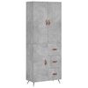 vidaXL Witrynka, szarość betonu 69,5x34x180 cm materiał drewnopochodny
