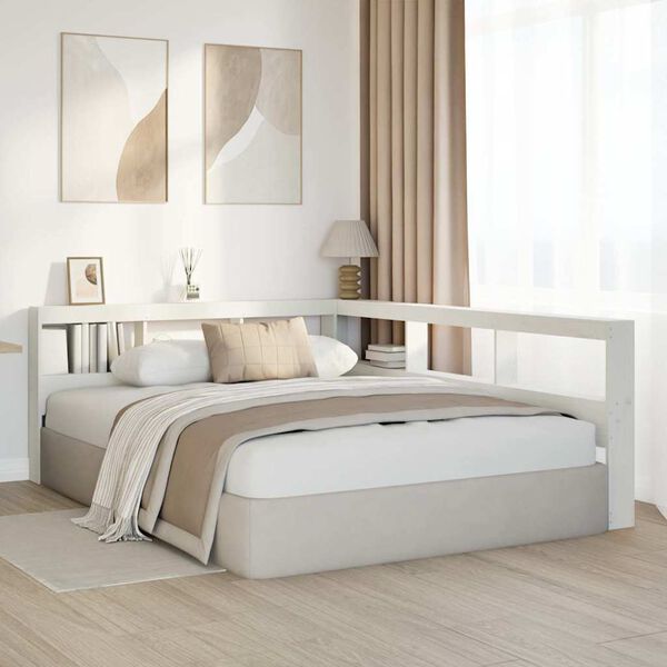 vidaXL Regał na książki z zagł&oacute;wkiem, białe, 150 cm, sosnowe