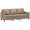 vidaXL 3-osobowa sofa z podnóżkiem, cappuccino, 180 cm, sztuczna skóra