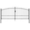 vidaXL Brama Podw&oacute;jna Z blokadą Woerden Szary 400 x 224,5 cm Stal