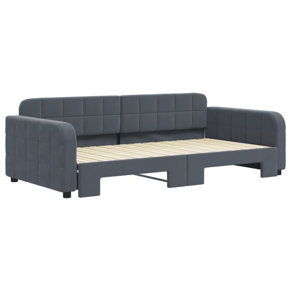 vidaXL Sofa rozsuwana, ciemnoszara, 100x200 cm, aksamit