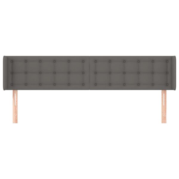 vidaXL Zagłówek uszak, szary, 183x16x78/88 cm, sztuczna skóra