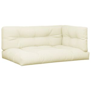 vidaXL Poduszki na palety, 3 szt., kremowe, tkanina