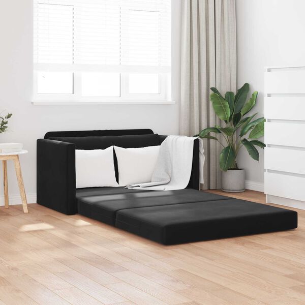 vidaXL Sofa Bed 110cm Czarny Aksamit