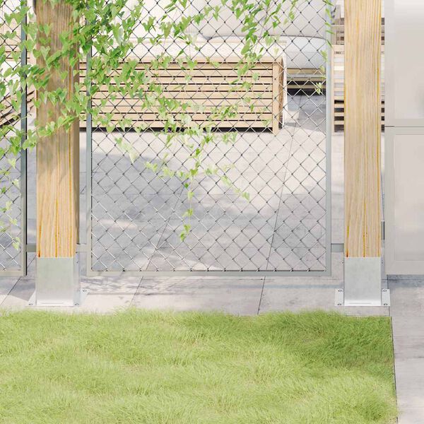 vidaXL Podstawy słupków kwadratowe 12 szt. Srebrne Stal ocynkowana