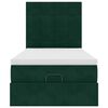 vidaXL Rama ł&oacute;żka otomana z materacami, zielona, 80x200 cm, aksamit
