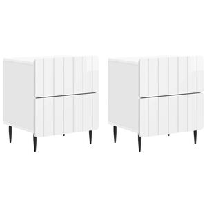 vidaXL Szafka Nocna 2 szt. Biały wysoki połysk 43 x 34,5 x 49,5 cm